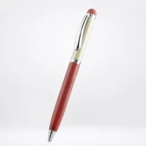 Metal Ball Pen Robo Leather Silver